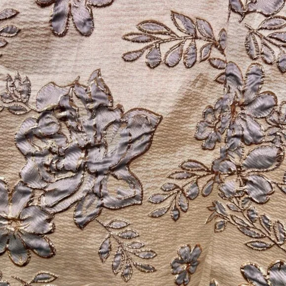 Blondie Nites Junior 11 Metallic Gold Blue Floral Fairycore Ball Gown Prom Dress - Picture 11 of 16